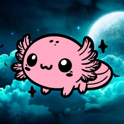 cute easy baby axolotl