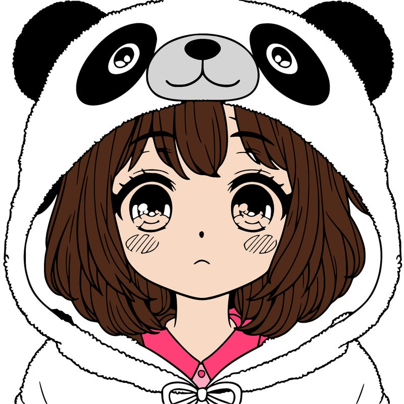 a girl in a panda hood