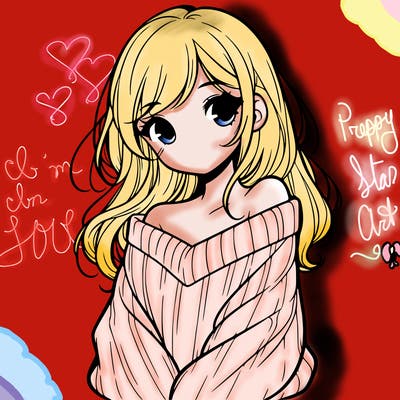 shy pretty girl wearing a sweater that is falling off one shoulder portrait