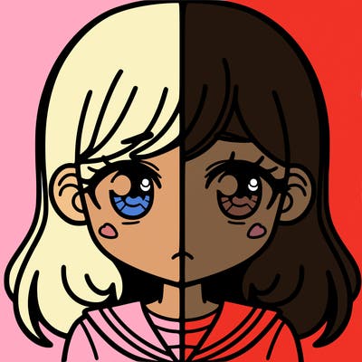 a split of a girl