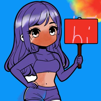 girl in a cute crop top holding a blank sign