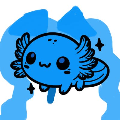 cute easy baby axolotl