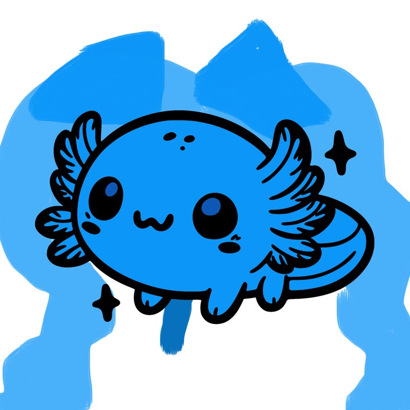 cute easy baby axolotl