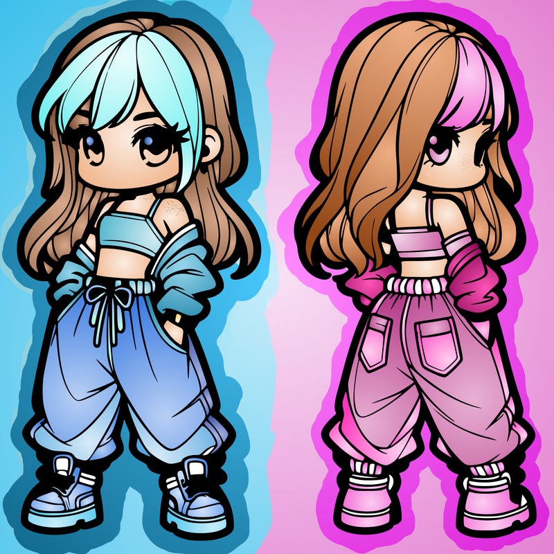 girl in crop top and baggy pants