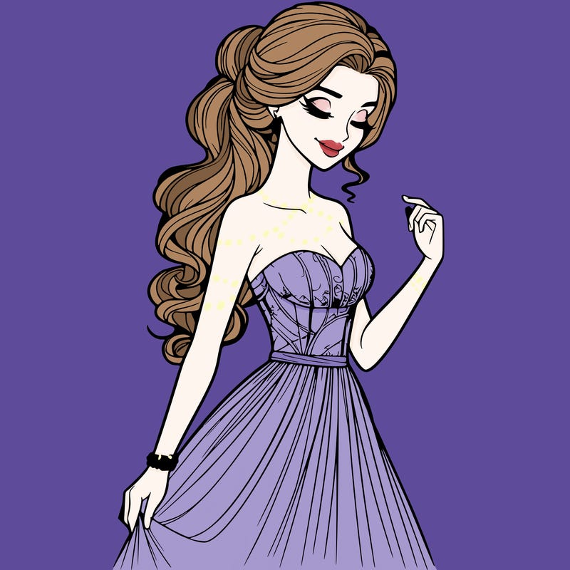 a realistic woman wearing an elegant dress