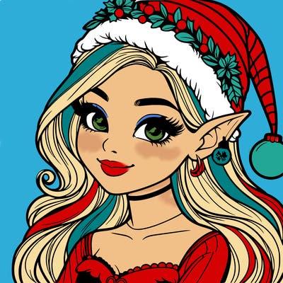 christmas girl elf realistic