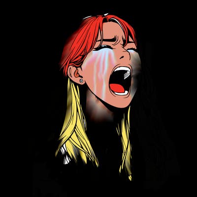 screaming realistic, girl