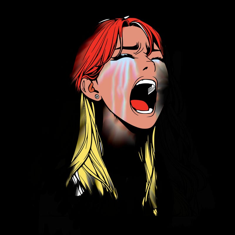 screaming realistic, girl