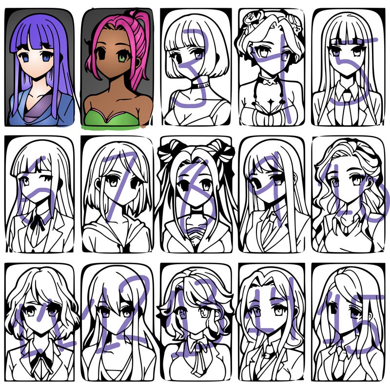 girls that look diffrent anime