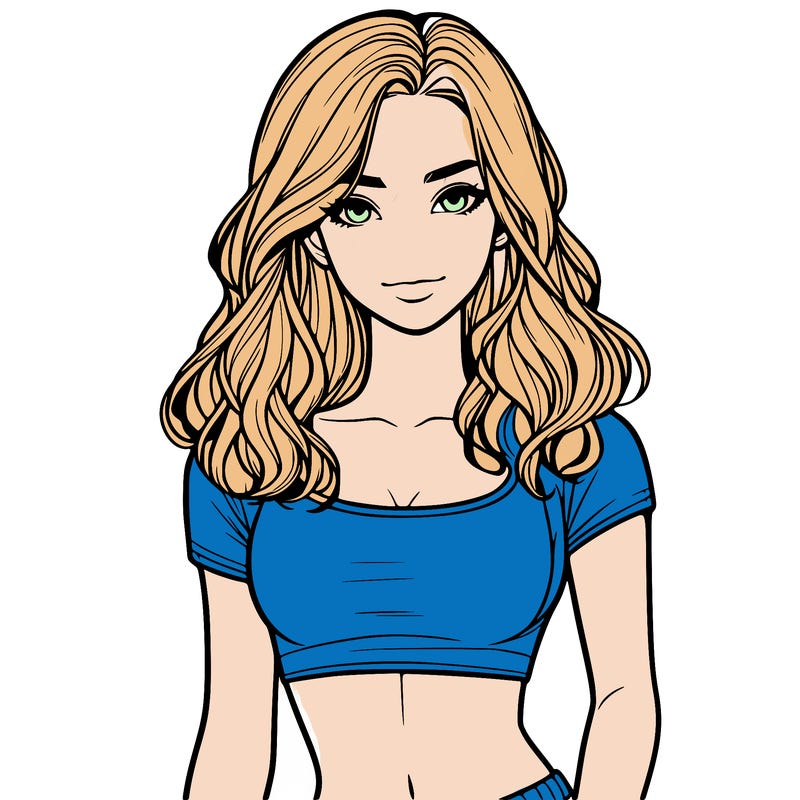 realistic girl in crop top