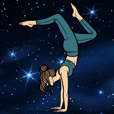 a woman doing a handstand