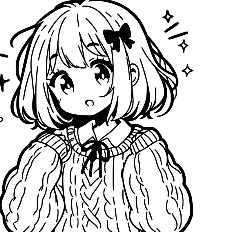 manga girl (kawaii) in sweater
