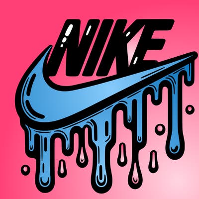 dripping nike logo
