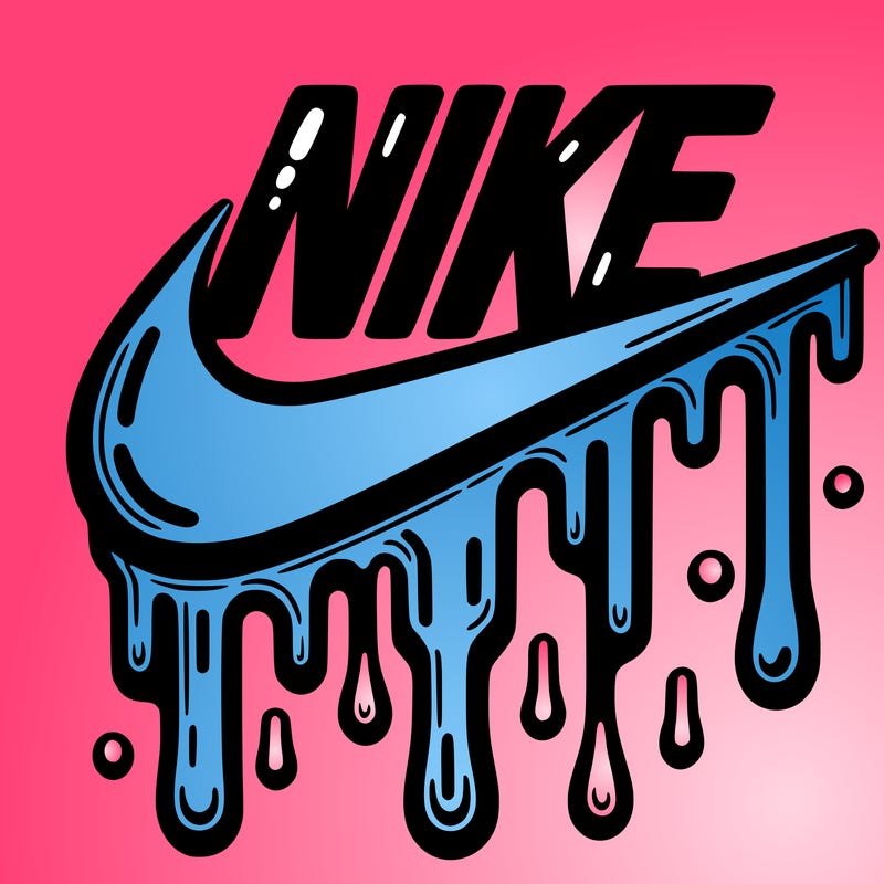 dripping nike logo