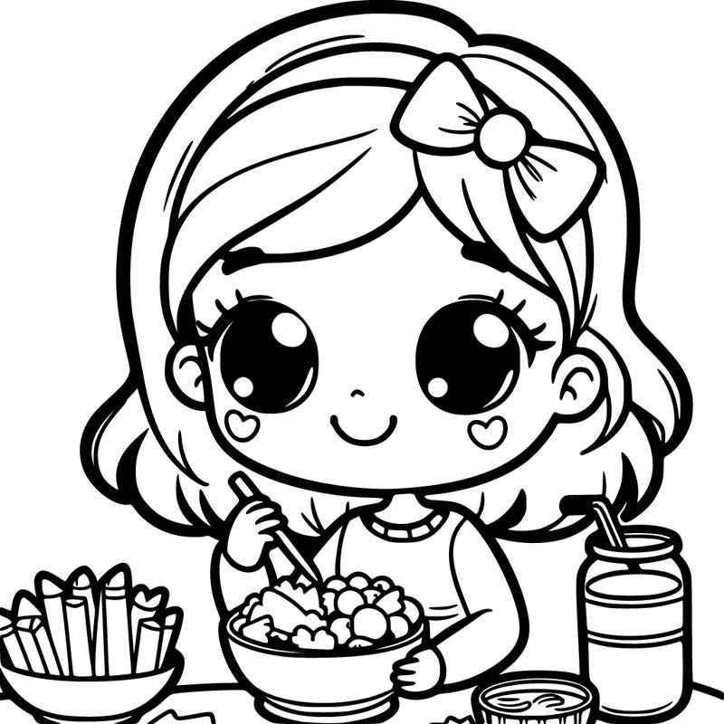 girl with food