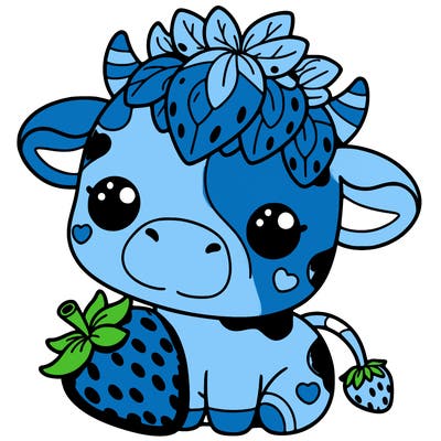 cute strawberry cow