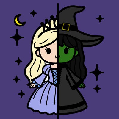 split princess and witch