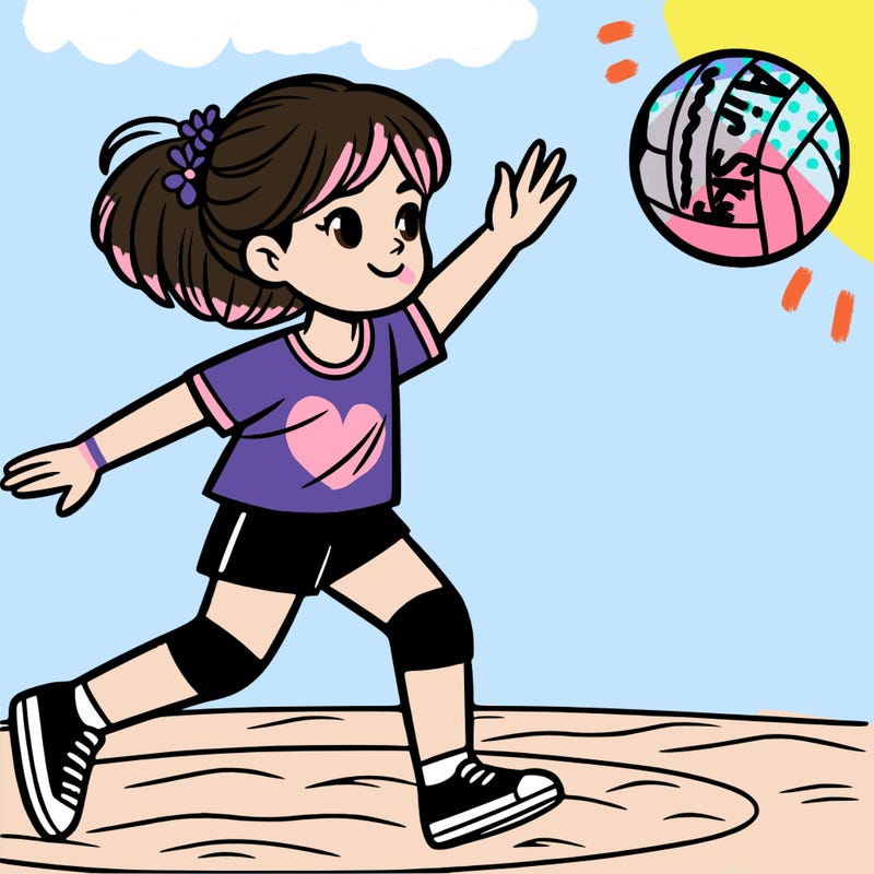 a girl playing volleyball