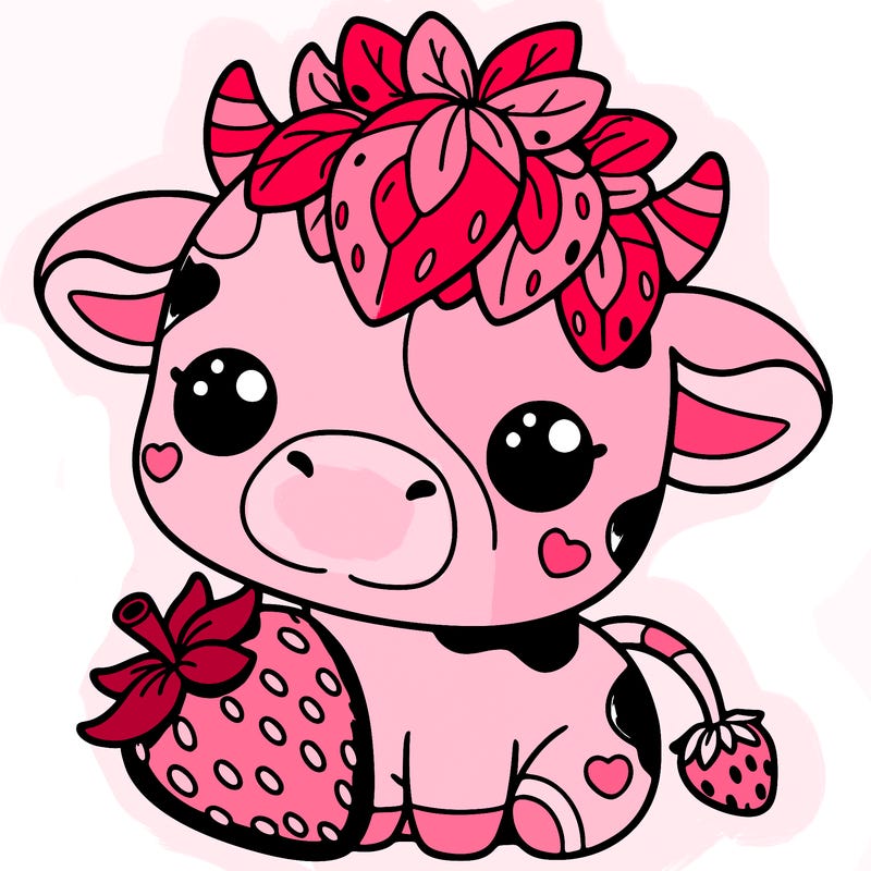 cute strawberry cow