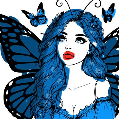 butterfly fairy realistic girl