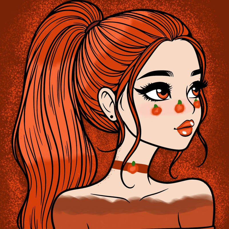 a beautiful and realistic girl with a high pony tail