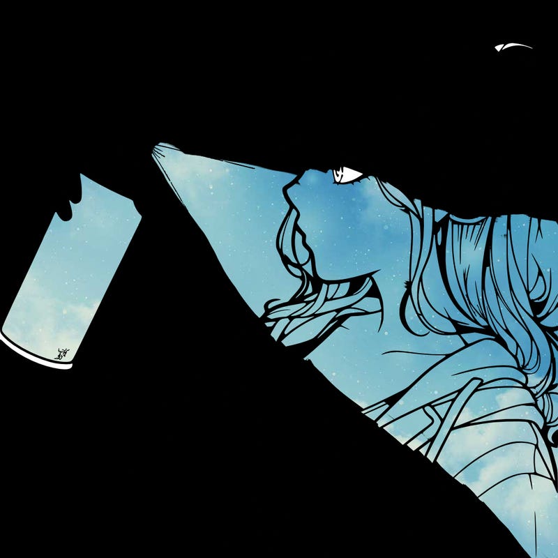 a realistic girl spray, painting