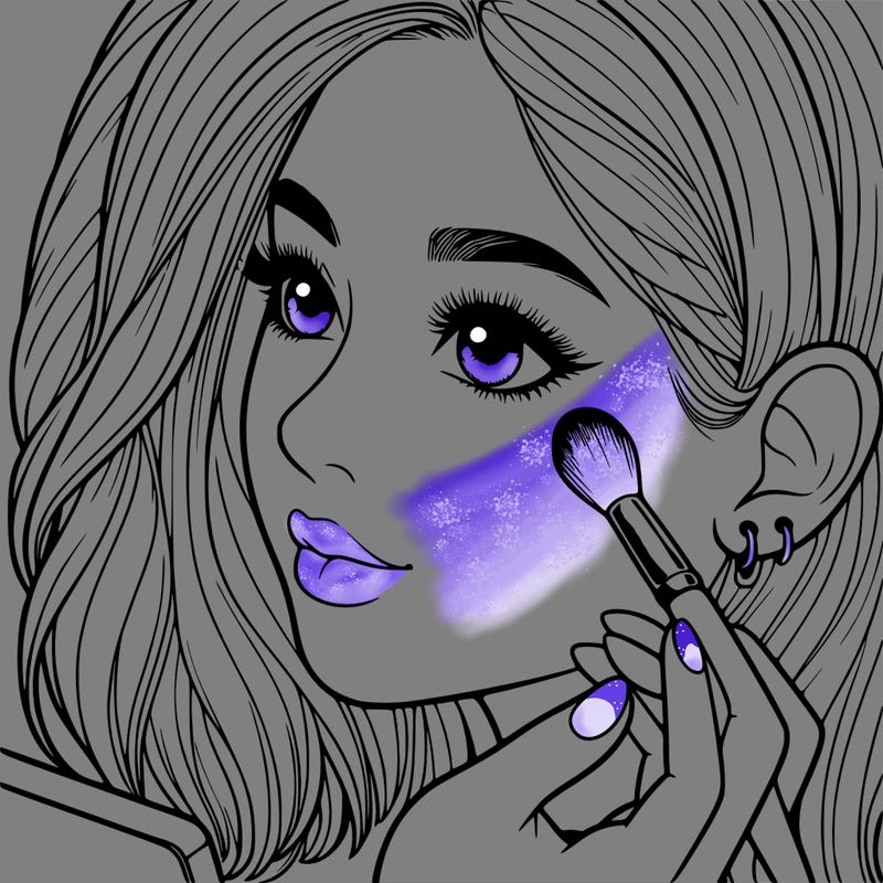 a realistic girl doing her makeup