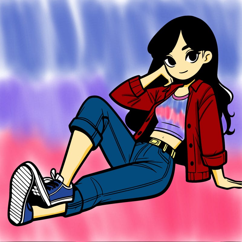 realistic girl lounging around