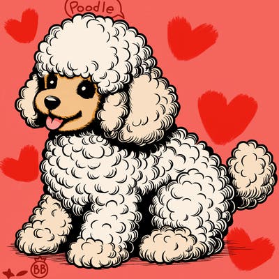 realistic poodle puppy fluffy