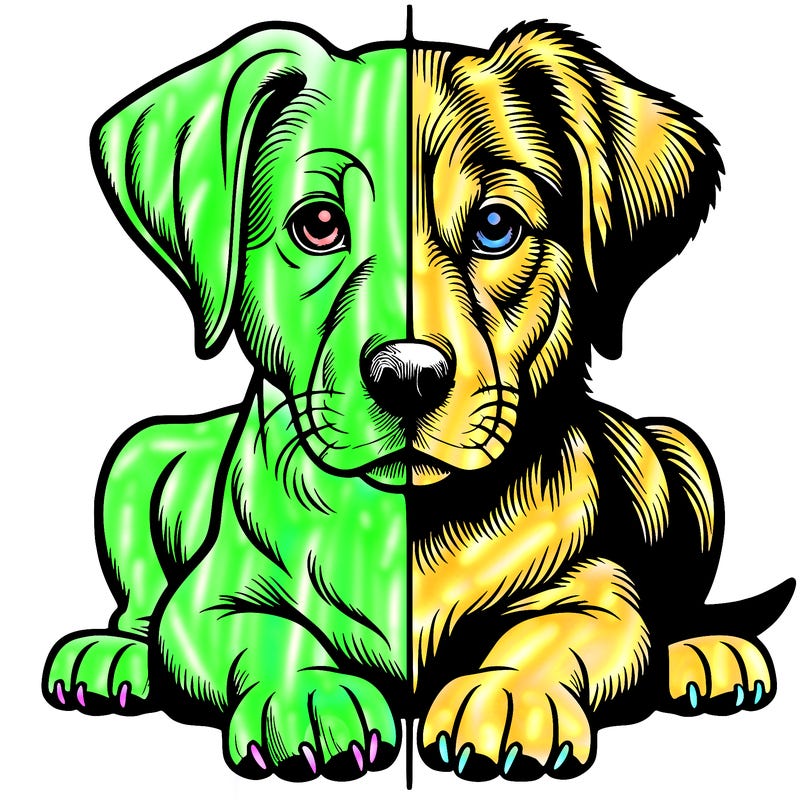 realistic dog split picture