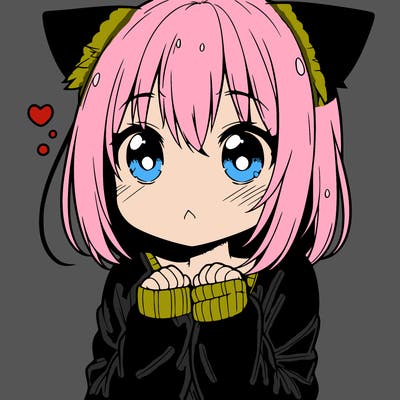 shy anime catgirl