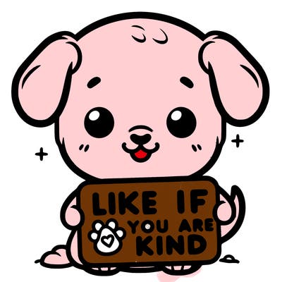 make a sign that says like if you are kind with a cute little dog