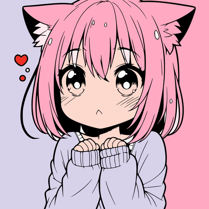 shy anime catgirl