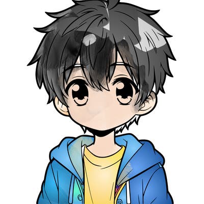 a boy with a cute anime style