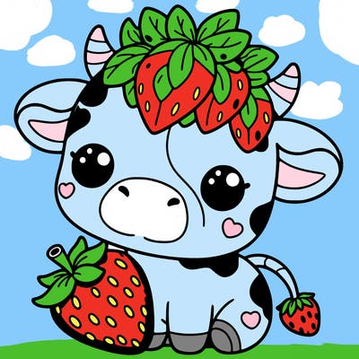 cute strawberry cow