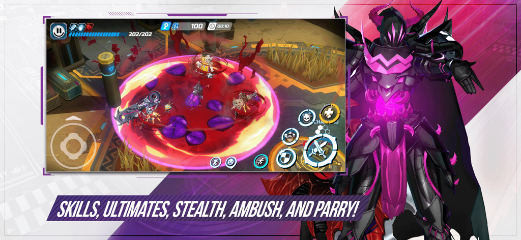 Action-packed melee combat in OVERDOX featuring character skills and cyber-fantasy armor