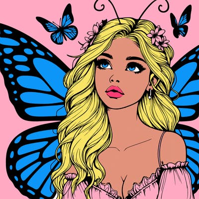 butterfly fairy realistic girl