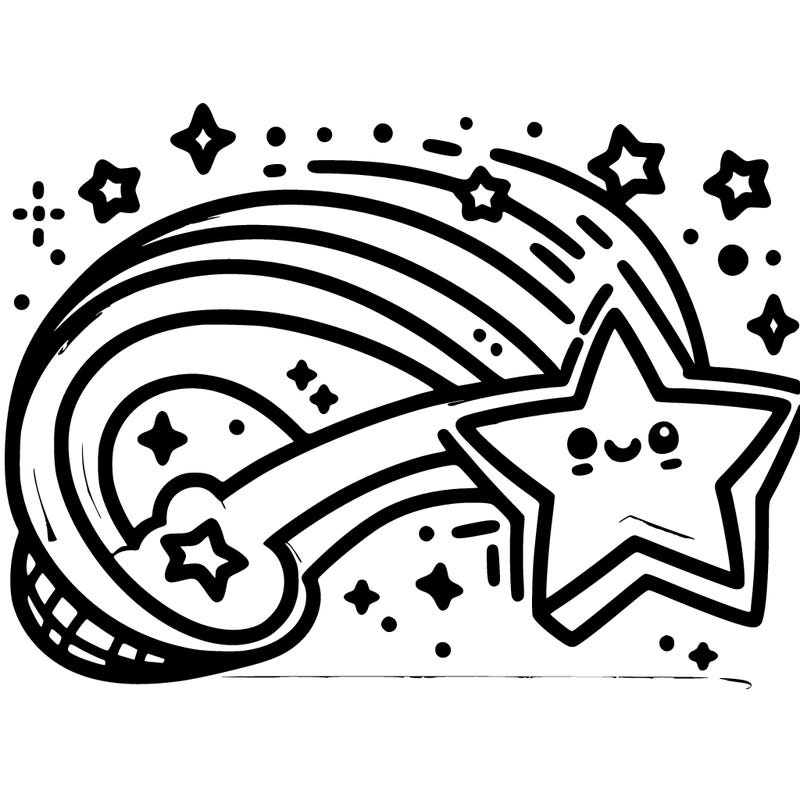 shooting rainbow star