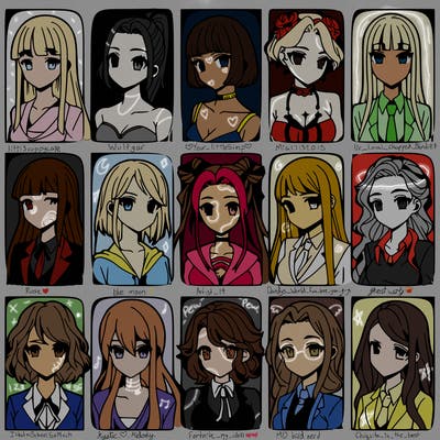 girls that look diffrent anime