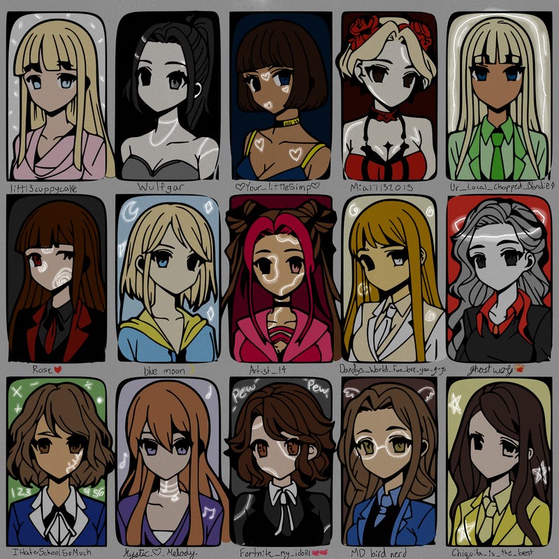 girls that look diffrent anime