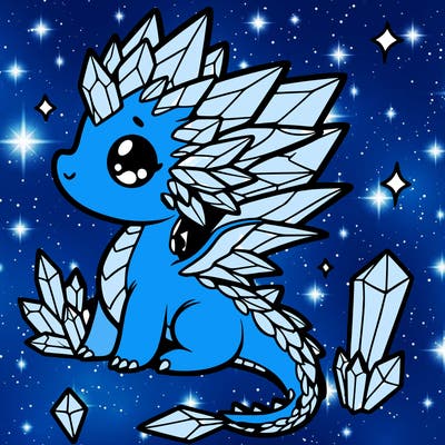 little cute crystal dragon