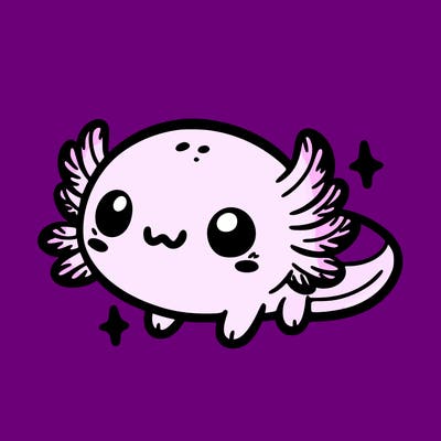 cute easy baby axolotl