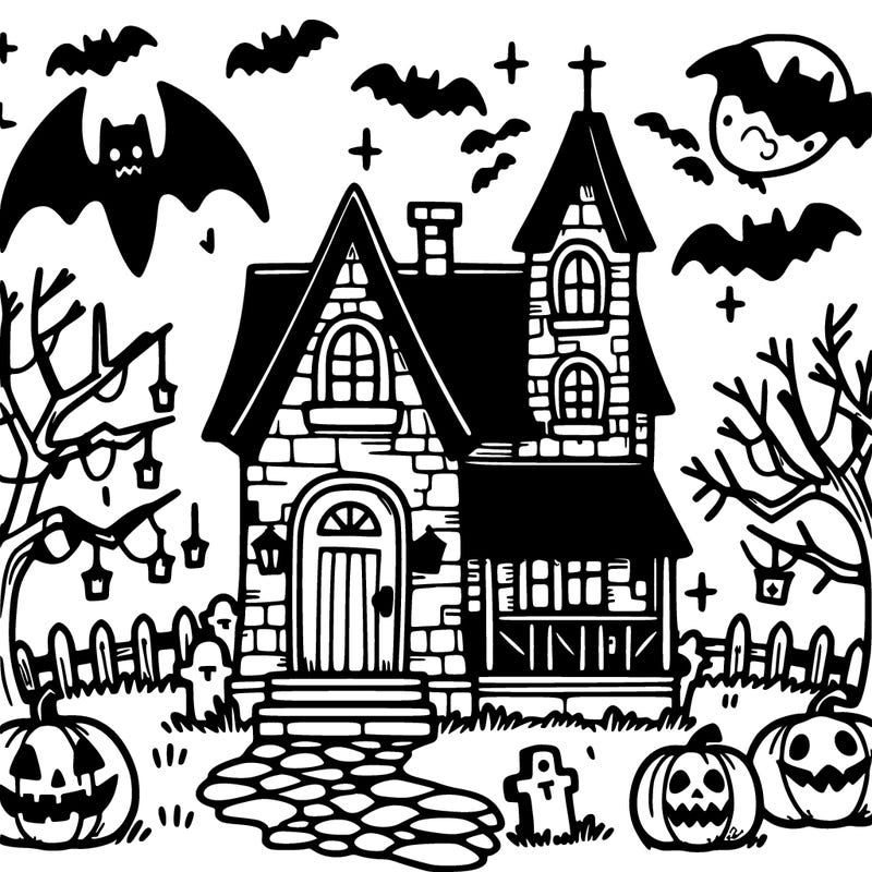 spooky house on halloween