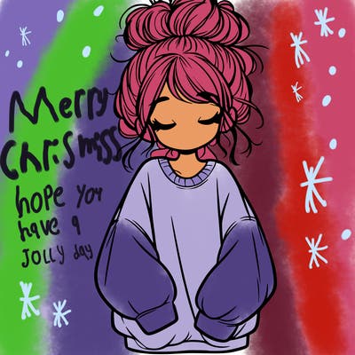 girl with baggy sweatshirt and messy bun