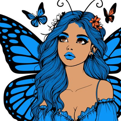 butterfly fairy realistic girl