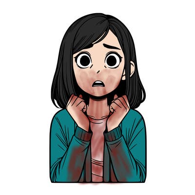 scared realistic girl