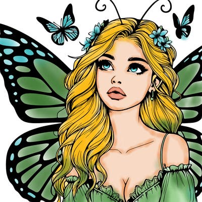 butterfly fairy realistic girl