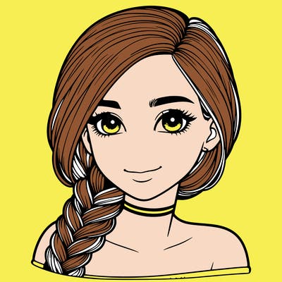 realistic girl with braided hair