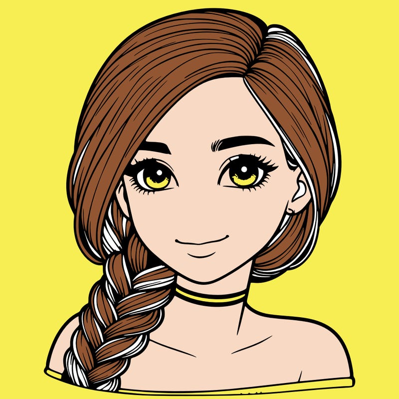 realistic girl with braided hair