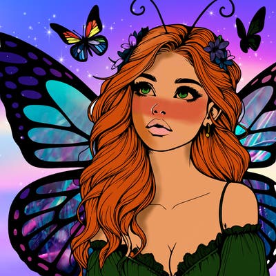 butterfly fairy realistic girl